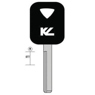 CHIAVE AUTO VL15P TESTA PLASTICA  NERA  OTTONE LUCIDO