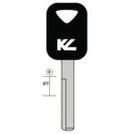 CHIAVE AUTO VL16P TESTA PLASTICA NERA  OTTONE LUCIDO