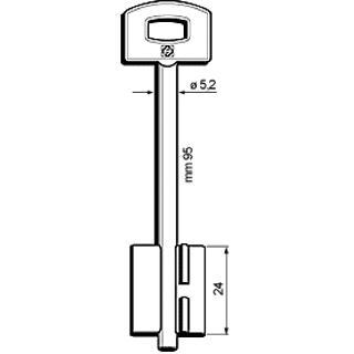 CHIAVE DOPPIA MAPPA 5SCM14 IN OTTONE NICHELATO